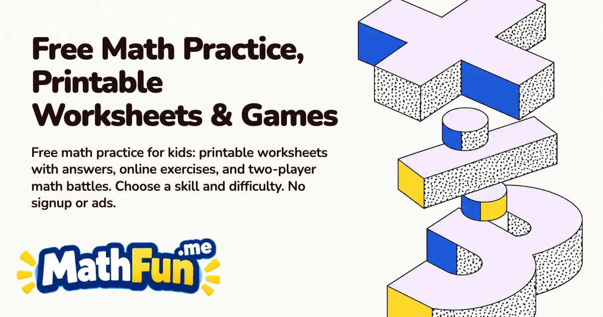 Free Math Practice, Printable Worksheets & Games – MathFun